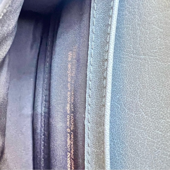 MATT & NATT GREY CROSSBODY BAG METALLIC STRAP VEGAN LEATHER SMALL  SHOULDER BAG - Picture 10 of 11
